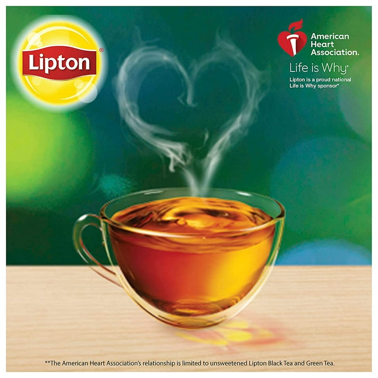 Lipton Decaffeinated Black Tea Bags, 72 Count, Smooth Flavorful