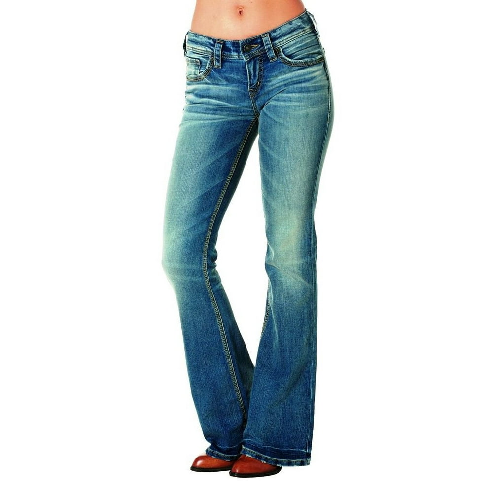 Silver Jeans - Silver Jeans Denim Womens Aiko Mid Rise Flare Medium ...