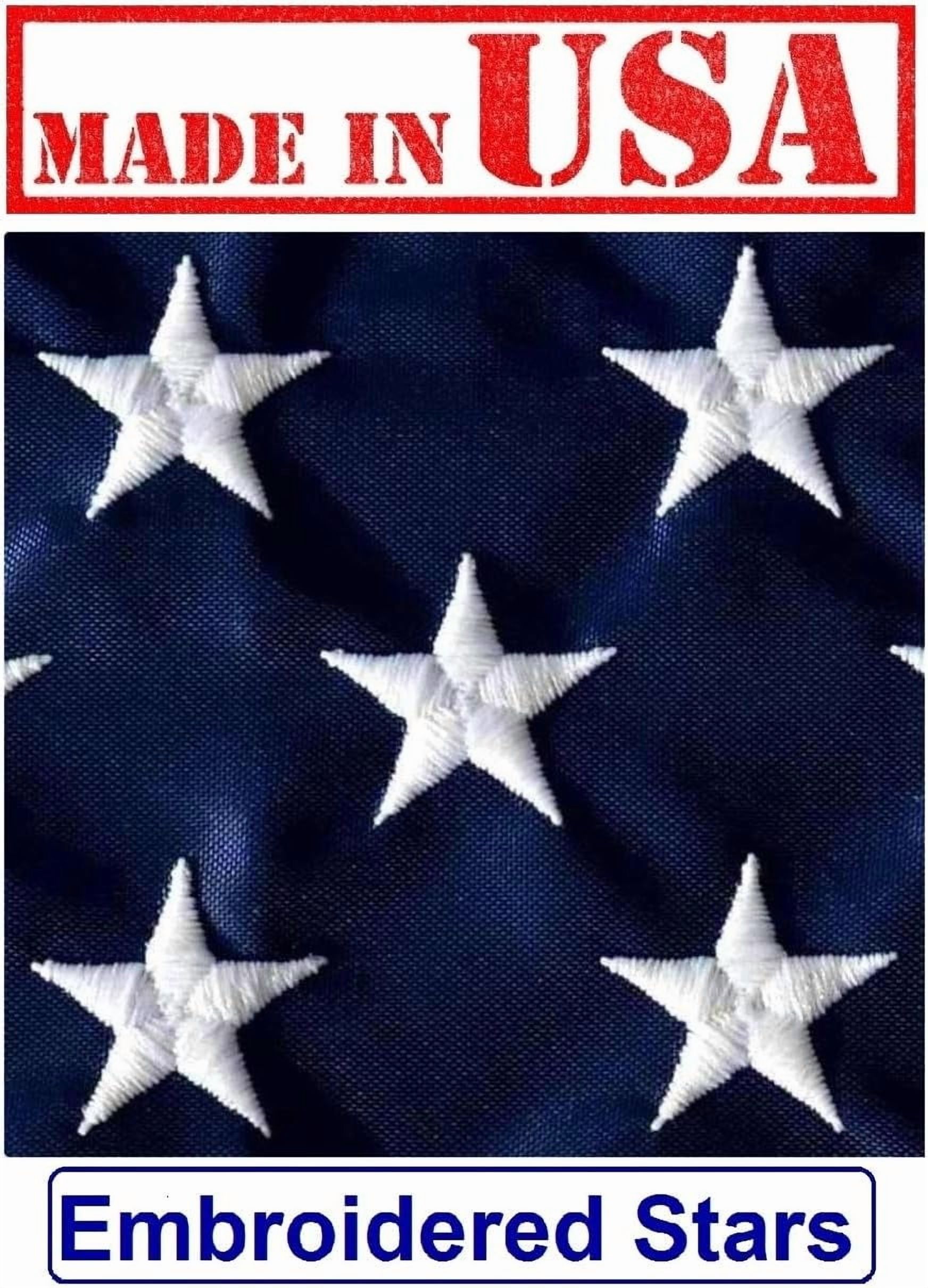 Factory - 3x5 FT Flag (Pole Sleeve) (Embroidered Stars, Sewn Stripes) Outdoor SolarMax Nylon Flag - 100% Made in America (3x5 FT)