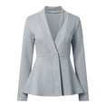 thumbnail image 4 of HXWCHs Textured Jacquard Shawl Collar Denim Jacket Button Front Long Sleeve Casual Outerwear Coat for Women XL Light Gray, 4 of 4