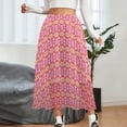 thumbnail image 3 of Retro Daisy Skirt Vintage Floral Print Modern Long Skirts Elastic Waist Design Aesthetic C, 3 of 7