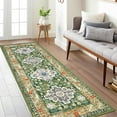 thumbnail image 2 of 2'x6' Runner Rugs for Hallway, Yamaziot Laundry Room Rug, Vintage Farmhouse Kitchen Mat, Non Shedding Washable Rug Carpet for Bedroom, Living Room, Distressed Green, 2 of 6