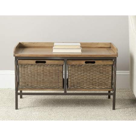 Safavieh Noah Rustic 2 Drawer Wooden Storage Bench