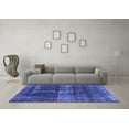 thumbnail image 3 of Ahgly Company Machine Washable Indoor Round Oriental Blue Industrial Area Rugs, 3' Round, 3 of 4