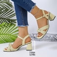 thumbnail image 4 of Bkhluea Women Polka Dot Knotted Ankle Strap Block Heel Sandals Adjustable Buckle Footwear For Party Casual Outdoor Daily Summer, 4 of 7