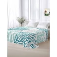 thumbnail image 6 of Teal Grey Coral Coastal Flat Sheet Only Twin Size, Soft Breathable Bed Top Sheets for Mattress, Summer Beach Seaside Nautical Luxury Bedding Flat Sheets for Home Hotel Bedroom Bed Protection, 6 of 9