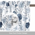 thumbnail image 6 of Vintage Flowers Valance Curtain Light Blue Flowers Leaf Decoration Window Valances Rod Pocket Short Curtains Window Treatments for Kitchen Bedroom Bathroom Laundry 42" x 12", 6 of 9