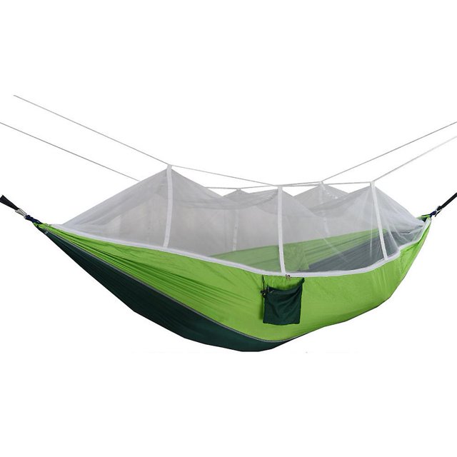 Hamac Portable Double en Nylon avec Moustiquaire pour Camping et Randonnée