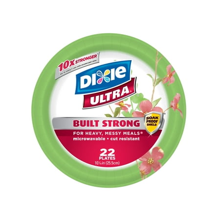 Dixie Ultra Disposable Plates, 10 1/16 Inch, 22 Count (Pack of 1 