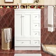 thumbnail image 4 of Barara King Storage Cabinet, Bathroom Vanity,36" Bathroom Vanity Cabinet with Ceramic Sink, 4 Soft-close Drawers and 2 Soft-close Doors, White, 4 of 13