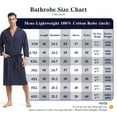 thumbnail image 5 of FashGudim 100% Cotton Knit Robe for Men Lightweight Summer Robes Thin Kimono Bathrobes Knee Length (Navy,XXL), 5 of 6