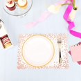 Scalloped Paper Placemats with Rose Gold Foil Polka Dots (14 x 10 in
