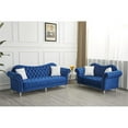 thumbnail image 5 of Pemberly Row Modern Velvet Sofa Set Button Tufted Sofa and Loveseat -Blue, 5 of 8