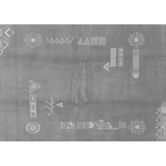 Ahgly Company Indoor Rectangle Abstract Gray Modern Area Rugs, 7' x 9'
