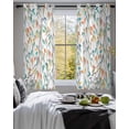 thumbnail image 3 of Teal Orange Eucalyptus Sheer Curtains 39 Inch Length 2 Panels Set for Living Room/Bedroom, Weeping Botanical Leaves Kitchen Curtains Grommet Semi-Sheer Curtains Drapes Window Treatments 27.5"x39"x2, 3 of 7