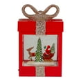 thumbnail image 4 of Northlight 7" Lighted Red Gift Box Christmas Snow Globe with Santa and Reindeer, 4 of 5