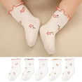 thumbnail image 2 of Yammkia Baby Girls Knee High Socks Non Slip Toddler Stockings Baby Socks 5PCS Toddler Little Kid Children Comfortable Girls Cotton Socks for XS,E, 2 of 5