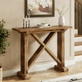 thumbnail image 2 of Finmind Solid Wood Console Table, 41.3" Farmhouse Narrow Entryway Table for Living Room, Brown, 2 of 8