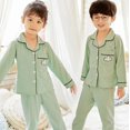 thumbnail image 1 of Conjuntos de pijamas de algodón para niños y niñas, ropa de dormir con dibujos animados, Tops de manga larga, pantalones, 2021, 1 of 2