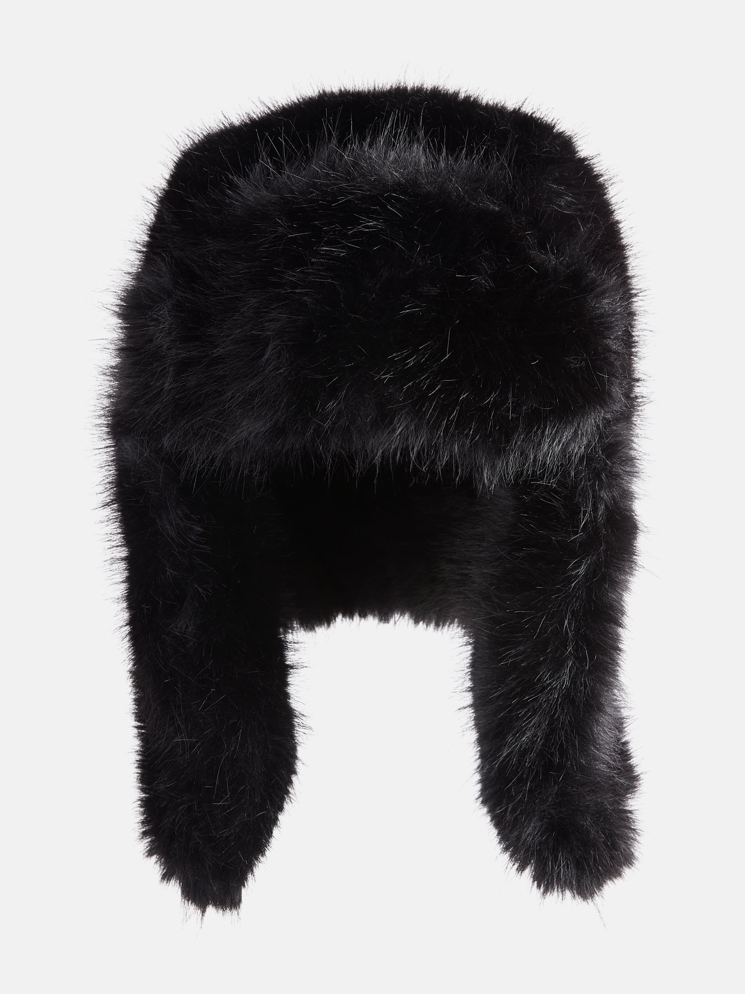 No Boundaries Faux Fur Trapper Hat, Women's, Black Soot