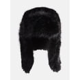 thumbnail image 4 of No Boundaries Faux Fur Trapper Hat, Women's, Black Soot, 4 of 4
