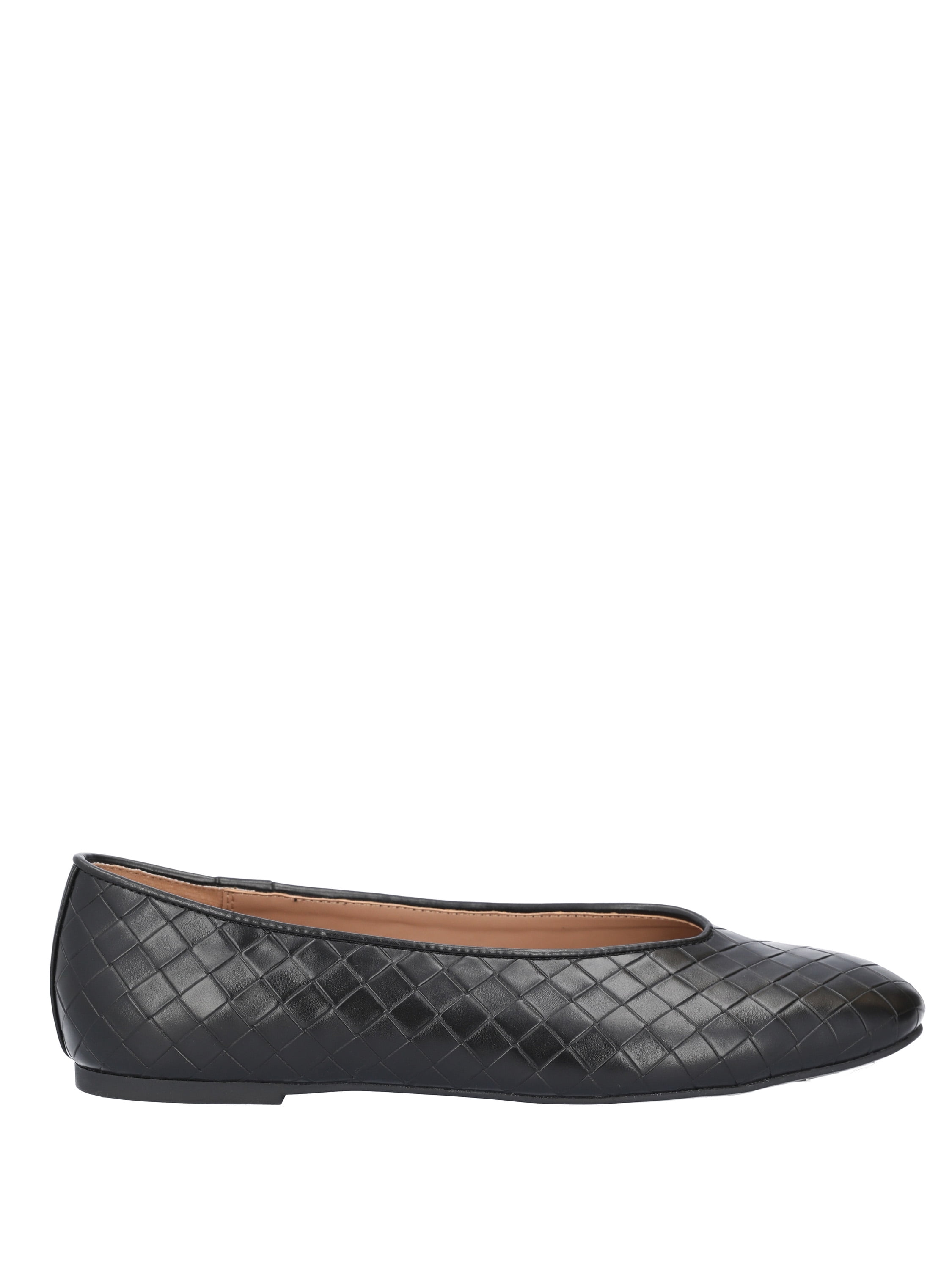 Free Assembly Women's Faux Leather Basketweave Textured Flats, Sizes 6-11