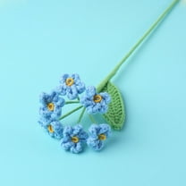 Crochet Flowers Handmade,Artificial Forget-Me-Not Flowers,Knitting Crochet Forget Me Not Flowers,Crochet Knitted Floral for Mother's Day Birthday Wedding Home Decor,Teacher's Day,Grandma Bday Gift