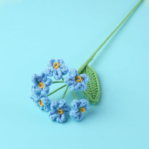 Gmogad Handmade Crochet Flower Bouquet Knitted Simulation Flowers, Yarn Floral Arrangement for Home Office Garden Decor, Unique Gift for Wedding Party Table Decoration
