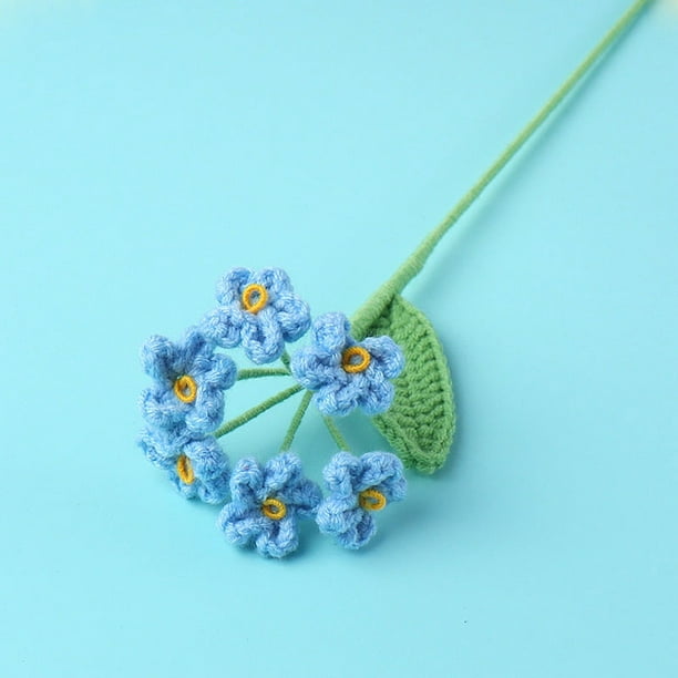 Ramo Pequeño de Simulación Hecho a Mano | Flores Tejidas con Hilo de Algodón Suave E Inodoro | Planta Decorativa de Larga Duración y Apta para Alérgicos | Decoración para Oficina, Jardín, Hogar, Fies