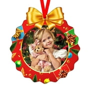 WaaHome Christmas Picture Frames Ornaments 2023 Merry Christmas Photo Frame Ornaments Family Photo Christmas Tree Ornaments Personalized Picture Frame Ornaments for Christmas Tree