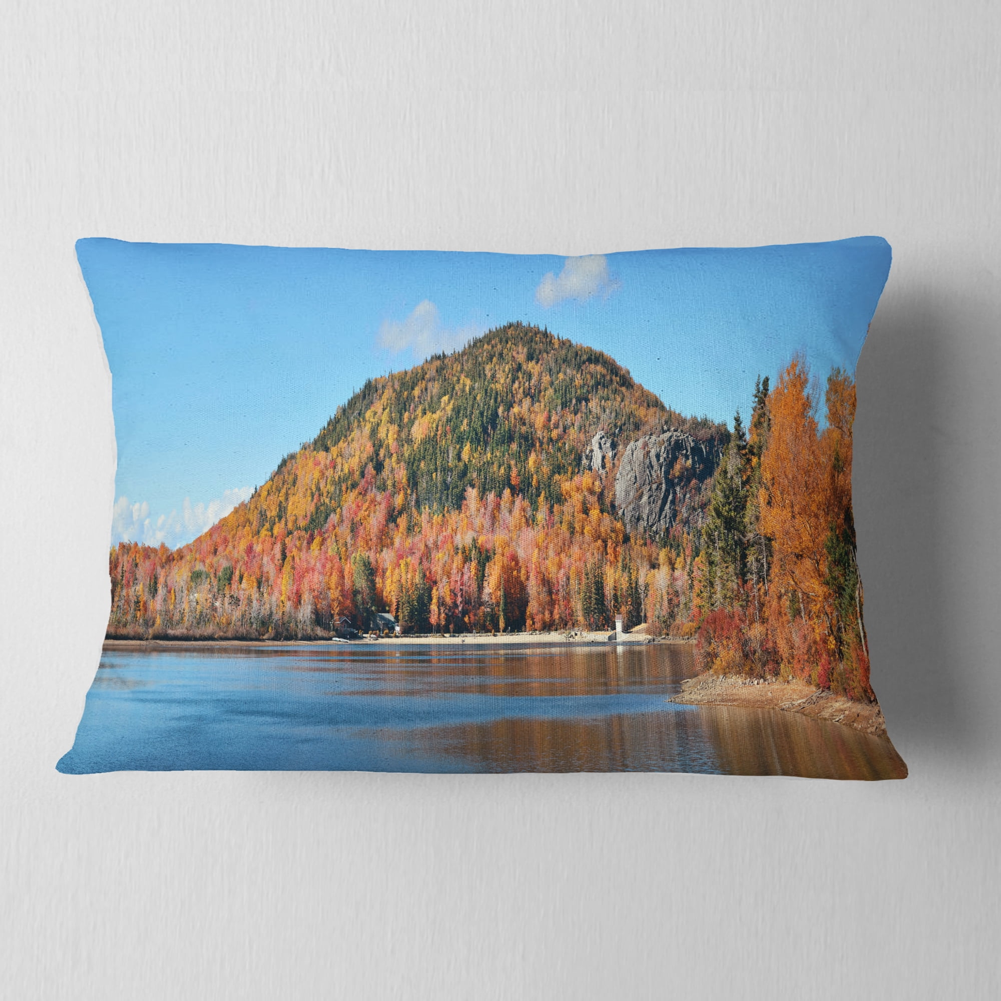 Designart 12" x 20" Green Polyester Throw Pillow
