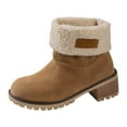 thumbnail image 2 of Women'sMid-Calf Boots Retro Suede Mid Calf Boots with Side Zipper Chunky Heel for Warm Comfortable Winter Fashion Khaki 37, 2 of 6