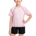 thumbnail image 1 of FRSASU Kids Rash Guard T-Shirt Short Sleeve Crew Neck Kids Youth Quick Dry Summer Tee, 1 of 8