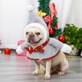 thumbnail image 4 of Lindo disfraz de Navidad para mascotas capa de Navidad rayas rojas y verdes para gatos y perros, 4 of 5