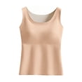 thumbnail image 3 of Sillenn Women's Seamless Tank Tops with Built In Bra Scoop Neck Camisole Stretchy Layering Top Sleeveless Casual Undershirt Tunic Length Tank Tops Strappy Tank Tops Sleeveless Casual Shirts Beige L, 3 of 5