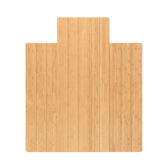 Anji Mountain 44" x 52" Bamboo Chair Mat for Carpet and Hard Floor, 8mm - Rectangular with Lip, Natural
