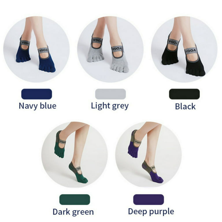 5 Pairs Finger Yoga Socks for Women - Grip & Non Slip Socks for Ballet Pilates  Barre Dance 