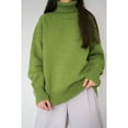thumbnail image 2 of Suéter de cuello alto de color sólido, estilo europeo y americano, otoño e invierno, cómodo, suelto, clásico, versátil, temperamento, 2 of 6
