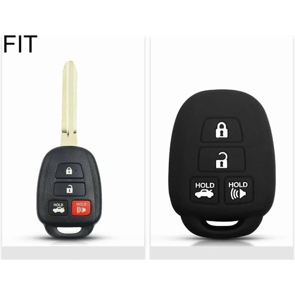 Key Fob Cover Compatible with Toyota Camry Corolla RAV4 Prius C Highlander 2012-2020 4 Button Keychain Case Holder Protector,Red 4 Buttons