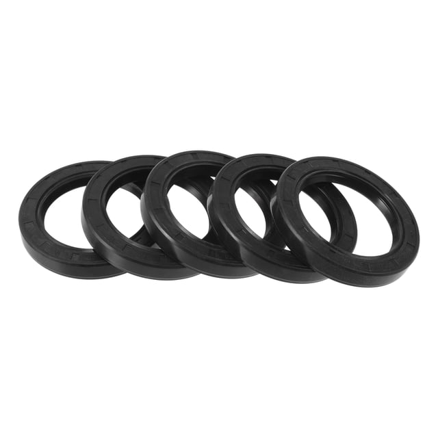 Sello de aceite universal Unique Bargains TC de doble labio con resorte de acero, sello de eje rotativo 50x70x10 mm, alta presión, caucho NBR negro, 5 piezas