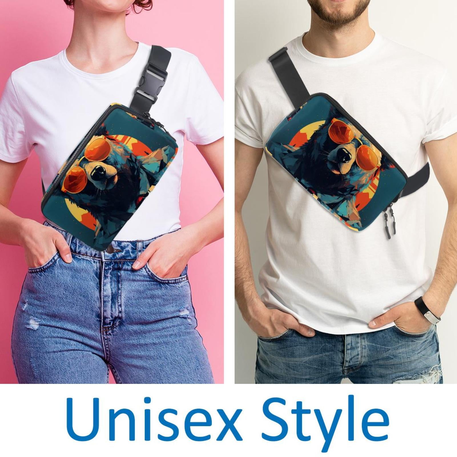 Bears Lightweight Adjustable Fanny Pack with Extension Strap - Unisex Waist Packs Crossbody Bag