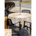 thumbnail image 5 of Outdoor Tablecloth with Umbrella Hole for Patio/Picnic/Party/Camping, Beige Palm Leaves Waterproof Table Cloth Square Cover Washable, Summer Botanical Tropical Plants (54"x 54"), 5 of 9