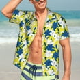 thumbnail image 5 of KLL Men's Hawaiian Shirt Short Sleeve Button Down Beach Shirts-Lilies Flowers, 5 of 5