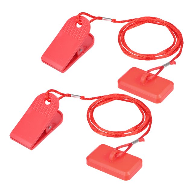 Unique Bargains Fitness Magnet Key, 46x28mm Shell, 15mm Dia. Magnet, Universal Safety Lock for Treadmill 2Pack
