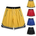 thumbnail image 6 of Chiccall Mens Quick Dry Athletic Shorts Colorblock Elastic Waist Drawstring Casual Sweat Shorts Summer Swim Trunks with Zipper Pockets, 6 of 6