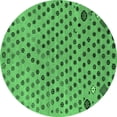 thumbnail image 1 of Ahgly Company Indoor Round Oriental Emerald Green Modern Area Rugs, 7' Round, 1 of 4