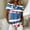 Blue, variant on Women's Independence Day Usa Short Sleeve T-Shirts 250 Years Anniversary Button Down Patriotic Flag Graphic Top