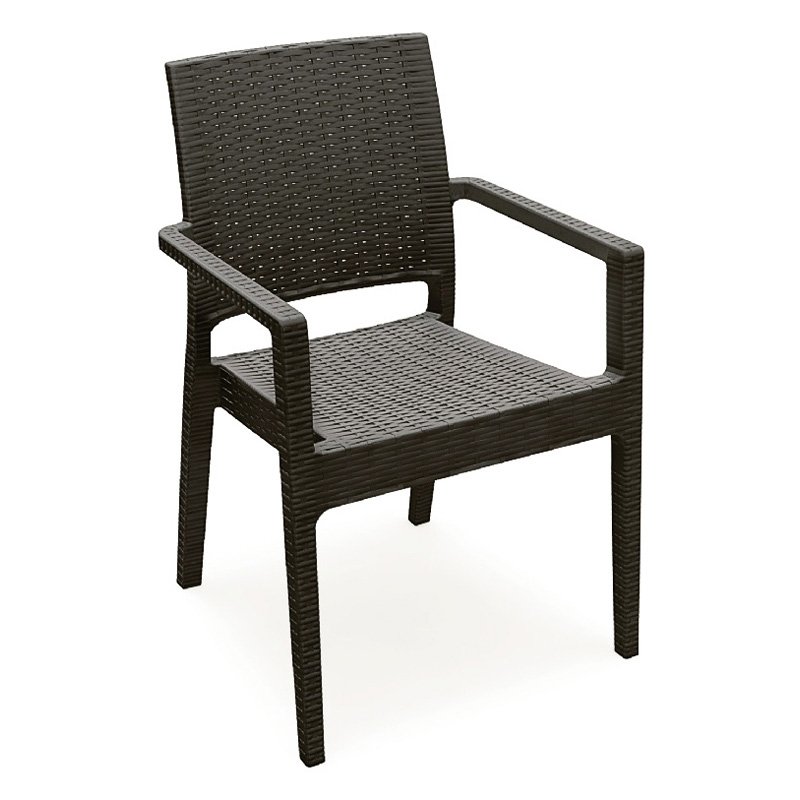 Compamia ISP810-BR Ibiza Resin Wickerlook Dining Armchair Brown Set of 2 by Compamia