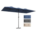 thumbnail image 5 of ALAULM 14FT Patio Umbrellas with Cross Base, Outdoor Double-Sided Umbrella Large Rectangle Table Market Umbrella with Crank Handle & Ribs, for Pool Lawn Garden Navy Blue, 5 of 9