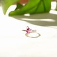 thumbnail image 5 of Pink Flamingo Ring, Sterling Silver Bird Ring, Dainty Statement Ring, Tropical Bird pink topaz and sapphire Ring, Animal Lover Gift, 5 of 6